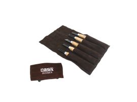 Set of carving chisels START in leather tool roll 