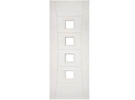 Déanta Pamplona White Primed Glazed Door